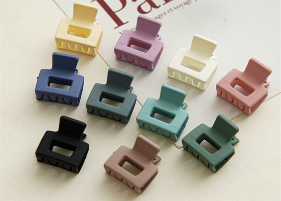 Temperament kids girls resin accessories matte cute square small clip Morandi fringe clip Hair clip headpiece