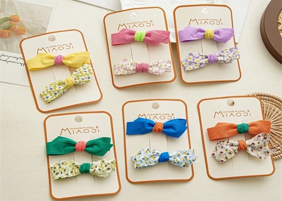 ins DIY girls accessories sweet floral fabric irregular bow duck mouth clip cute girl candy hair clip
