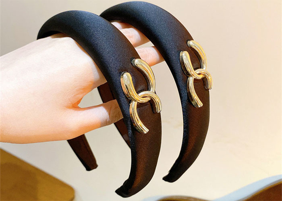 GLH059 Vintage French style double C fabric headband female autumn/winter high cranial top clip headbands accessories
