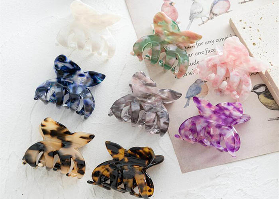 Acetic acid kids girls plate butterfly animal accessories grip hair clip with teeth hair clip cross border accessories
