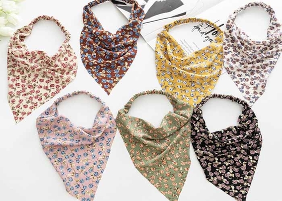 Europe United States floral hair band square scarf hair girl elastic headband cross-border hot bun head triangle