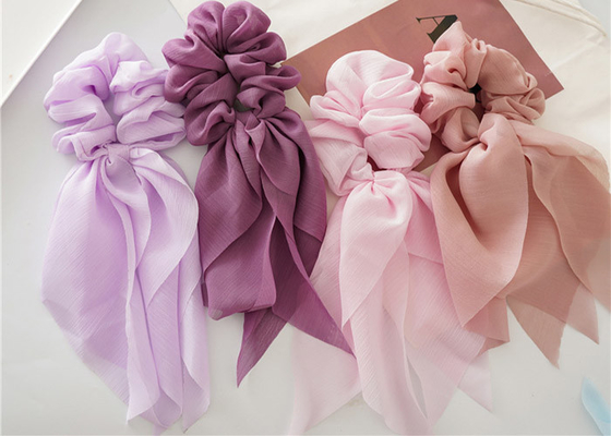 Europe Usa spring summer chiffon thin bow streamer fringed cross-border hot sales women's headwear fabric hair band