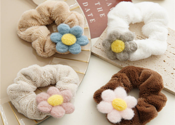 influencers Winter woolen Sunflowers kids hair accessories scrunchie hair ring tie hair accessories spot wholesale
