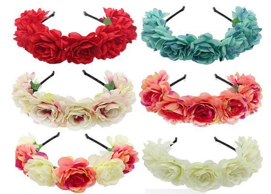 Korean bride plum hair hoop accessories elastic flower headband ladies hair beach headband wholesale