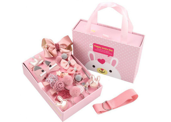 Japan Korea new kids baby girls hair accessories 18 sets gift box cute little princess baby hairpin baby hairban