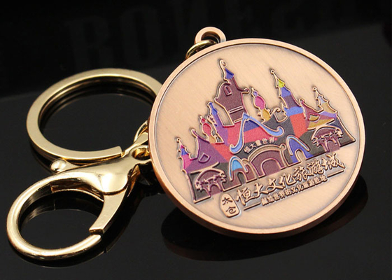 Custom metal keychain cultural tourism city logo building souvenir commemorative various DIY design keychain