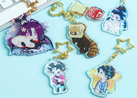 Cartoon acrylic key chain set brand personality small pendant Comiccon cartoon logo picture photo DYI key chain