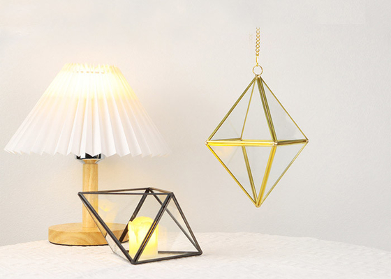 Hanging glass container diamond-shaped garden design decoration artifact pendant flower awn pendant cover