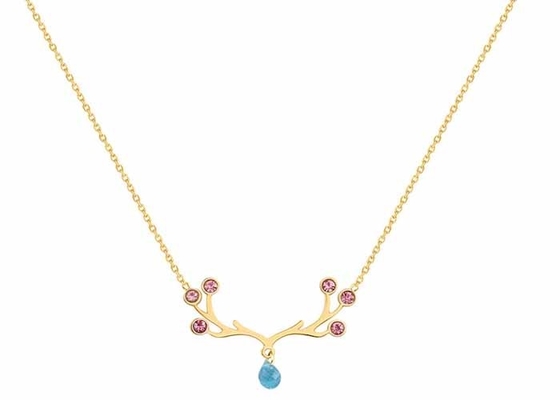 Elk Necklace titanium steel antler clavicle Chain ins Girl Heart diamond-encrusted jewelry ornament Christmas small gift