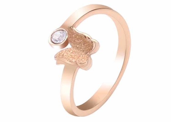 Titanium steel butterfly ring female fashion cross-border ring stainless steel opening universal ring Yiwu wholesale