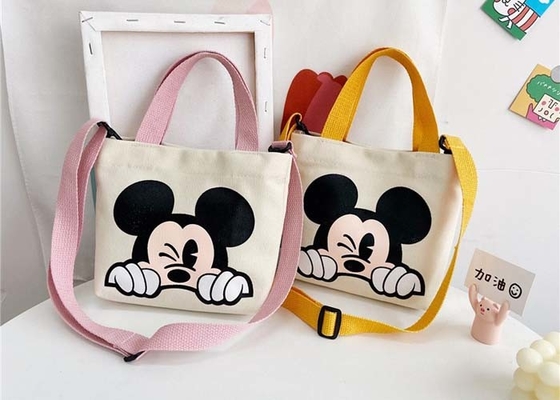 Children cartoon canvas bag shoulder cross-body purse boys girls printed logo picture Disney Mickey bag