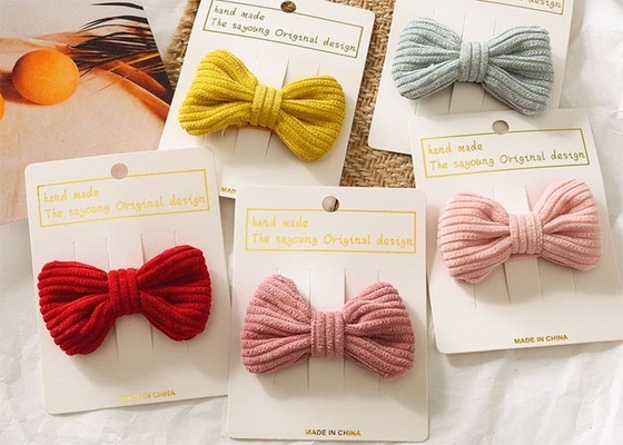 Kids girls candy colored DIY INS BB clip bobby pins Cute knotted  fabric hair accessories OEM logo