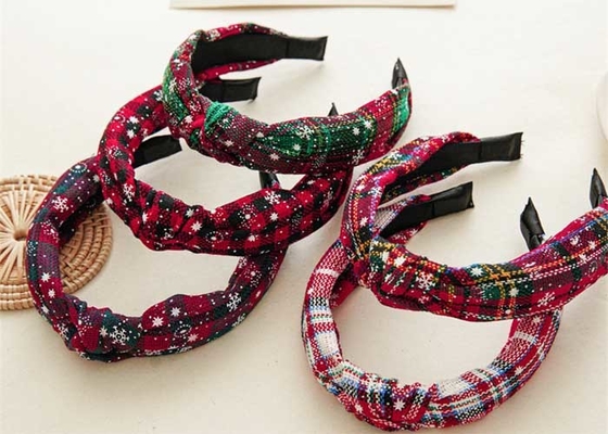 GLH016 Christmas Style Hair accessories Fabric knotted Headband for women girls bow