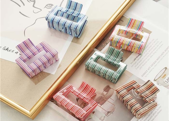 Color acrylic square grab hair clip accessories women's clip headgear factory direct wholesale OEM logo