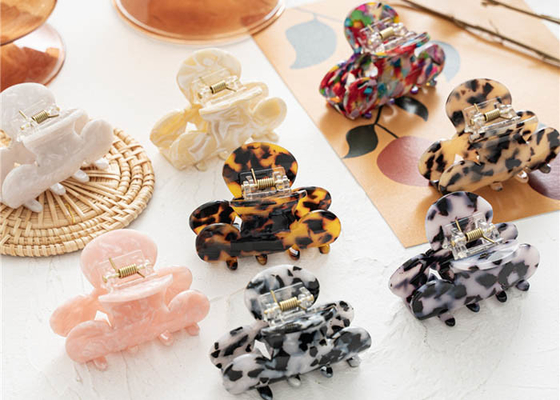 Solid color acetic acid plate grab girls hair clipper one-piece manufacturer shark clip accessories women