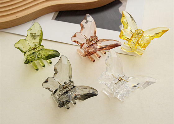 Mermaid Hime Crystal clear animal Butterfly hair Grip Clip women girls Shark clip Inst Hairpin Headpiece