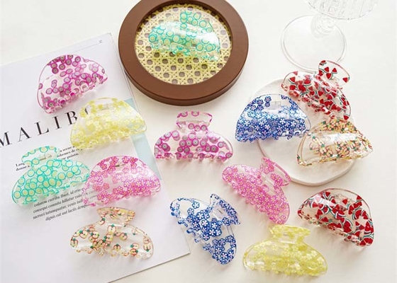 Acrylic clip transparent fruit flower series hair clip women's hairpin shark clip hair card ornaments