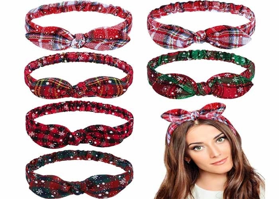 Christmas kids girls Fabric cute hair bands Amazon Ladies Stretch Bunny ears Headband accessories knot headband