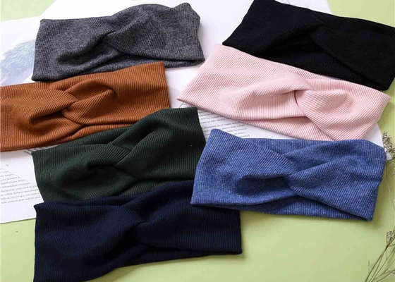 hair band accessories elastic pure color knitted wide hair bands women face wash sports headband wholesale