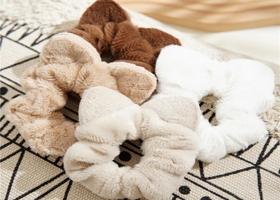 Warm winter fur cashmere cloth curly hair scrunchie lady girls simple cat ear hair band with elastic head rope