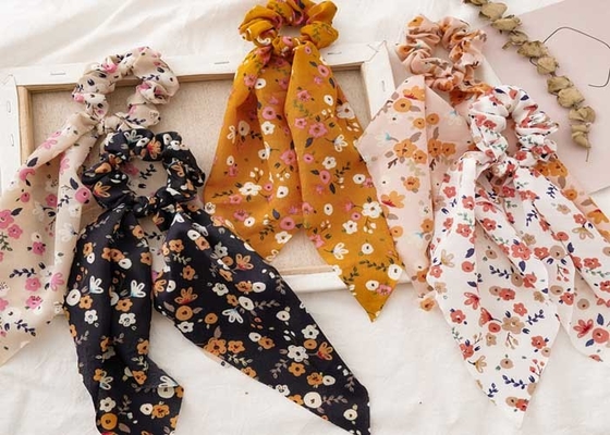 Korean flower fashion fresh hair band streamer hair bun accessories Japanese Korean ins sweet head OEM logo