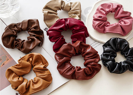 Korean fashion lady pu leather hair rope hoop Instagram temperament girls large loop hair rope headwear wholesale