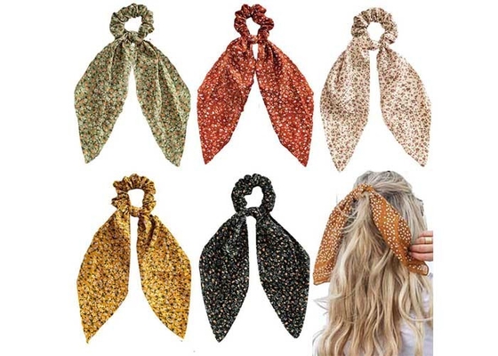 Floral ribbon large colon women hair tie with European cloth scrunchie head accessories