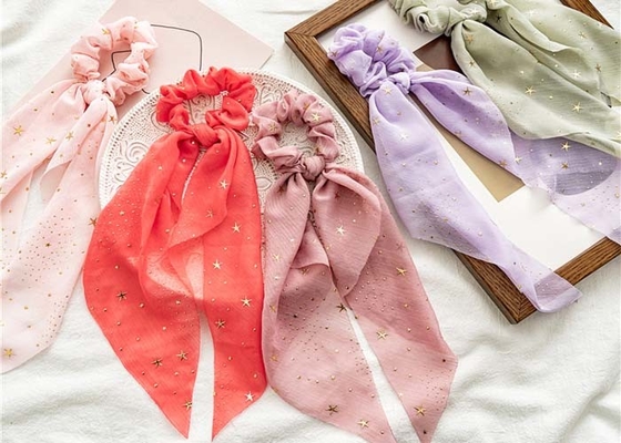 Spring/summer red chiffon moon star Arabia streamer large coil hair accessories cross border hair - free lady tie hair