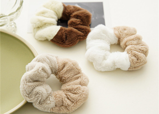 Winter splicing plush fur hair band scrunchies simple imitation rabbit hair large intestine hairband headdress wholesale