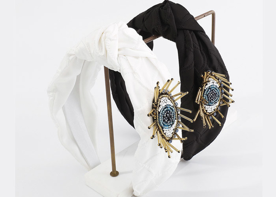 Angel Eyes beaded eyes decorate headbands Fashion center knot fabric headband lady Yiwu accessories