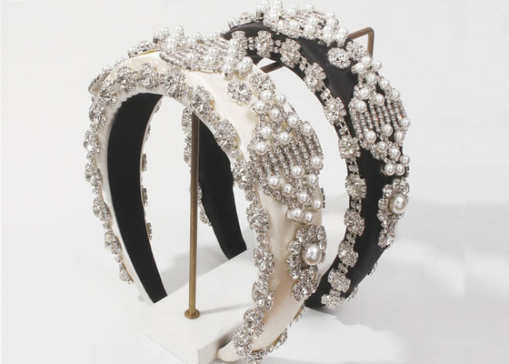 Heavy industry fashion sponge bride diamond pearl headbands creative luxury headband hair accessories