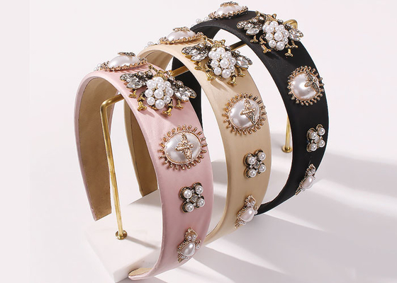 Europe American personality creative bee headbands Baroque court style pearl glass drill accessories