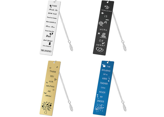 Bookmark EurAmerican Teachers' Day gift gold leaf Pendant student teacher souvenir engraved words picture logo bookmark