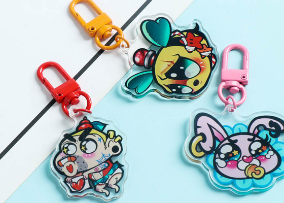 Acrylic cartoon keychain pendant lovely cute boy girls animal star surrounding Logo