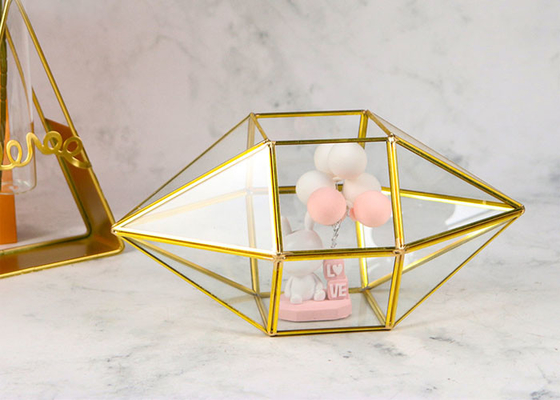 Olive shape copper glass artifact greenhouse succulent cover jewelry gift candy box package glass ornaments