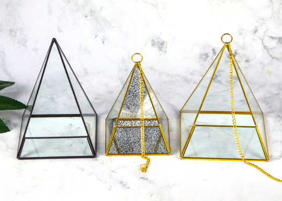 Pyramid glass artifact greenhouse succulent cover lamp vase gift package Creative storage box wholesale