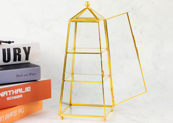 Vintage glass jewelry box storage pagoda rack Princess storage box window display box greenhouse cover