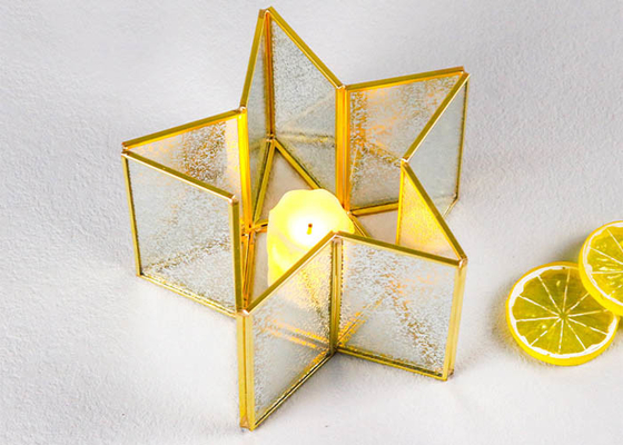 Pentacle glass artifact greenhouse decoration Geometric candle cover Creative gift bedroom decorate