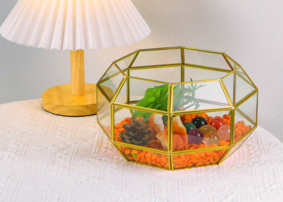 landscape glass artifact garden color stone succulent gold lamp decoration tabletop storage box jewelry box