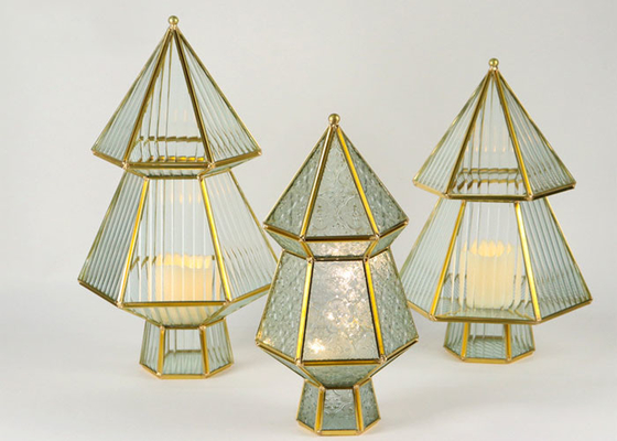 Christmas tree glass artifact garden cover candlestick ornaments desktop storage box pagoda tower logo shape