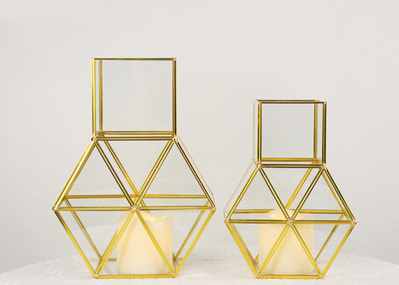 Glass greenhouse artifact creative bottle shape cooper decoration desktop storage candle lantern light cover