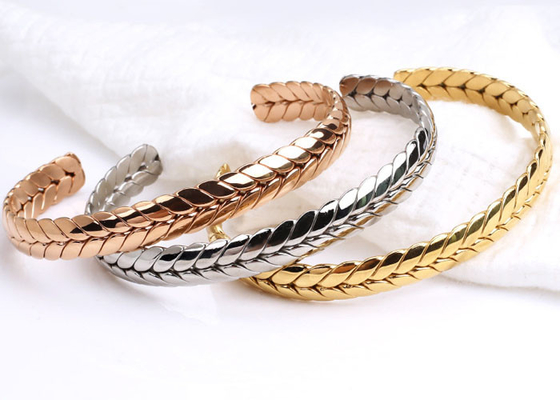 Stainless Steel wheat opening bracelet golden titanium steel bracelet lover couple jewelry gift accessories