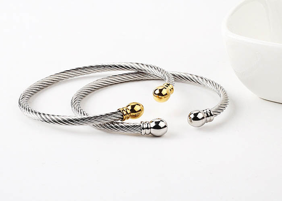 Fashion titanium steel bracelet female hand accessories twisted C-shaped bracelet plated 18k gold  gift accessories