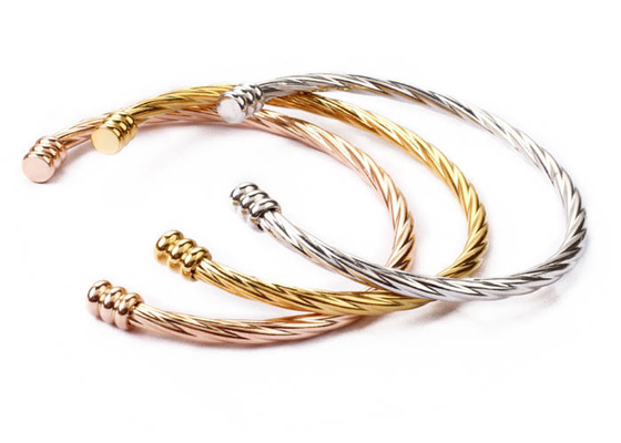 Europe American titanium steel bracelet girls gift cross-border jewelry plating 18k gold opening twisted accessories