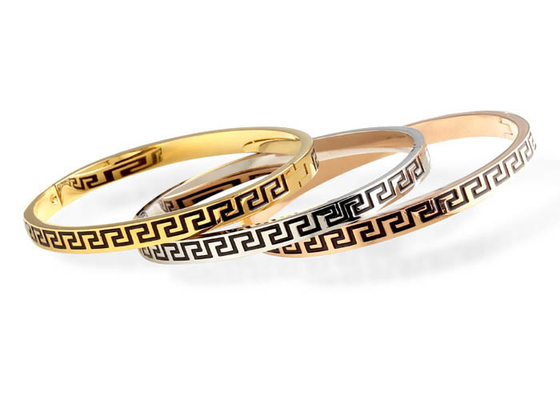 Great Wall pattern stainless steel bracelet men's summer polishing texture hand jewelry DIY spot accessories wholesale