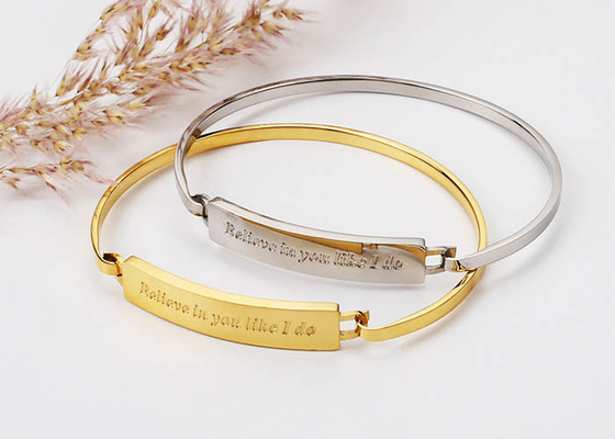 Female titanium steel inspirational popular jewelry DIY bracelet logo words girls gift accessories wholesale