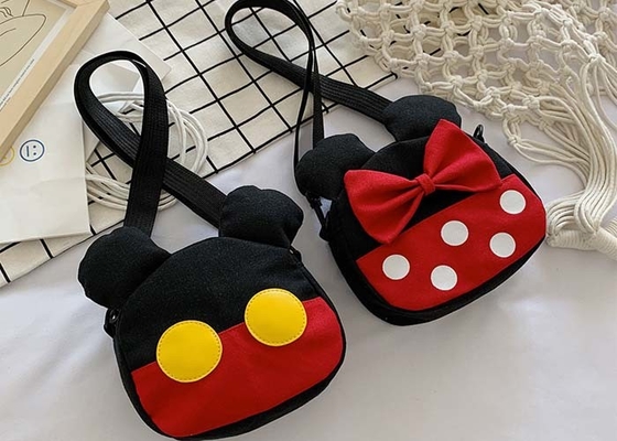 Children kids cartoon canvas bag shoulder crossbody kindergarten fashion carry Donald Duck Mickey bag