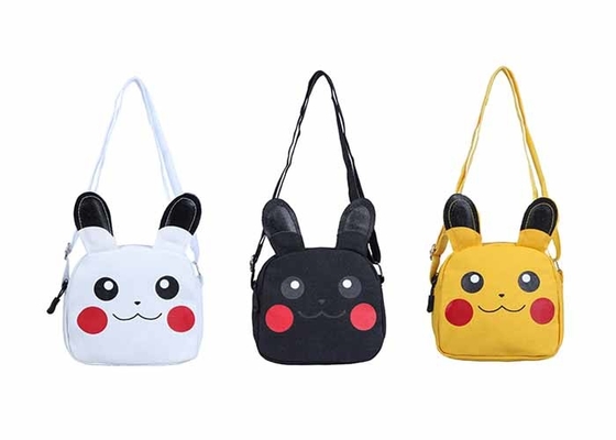 Kids crossbody girls cute canvas bag Pikachu shape animal cartoon customs logo picture bag canvas children accessories