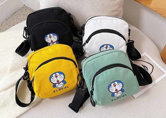 Doraemon Cute little cat cartoon canvas bag crossbody bag Harajuku soft sister student shoulder logo picture bag