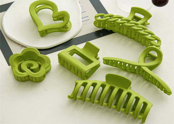 Summer mint green flower heart resin grasping hair clipper accessories cross hollow hair clip hair long shark clip